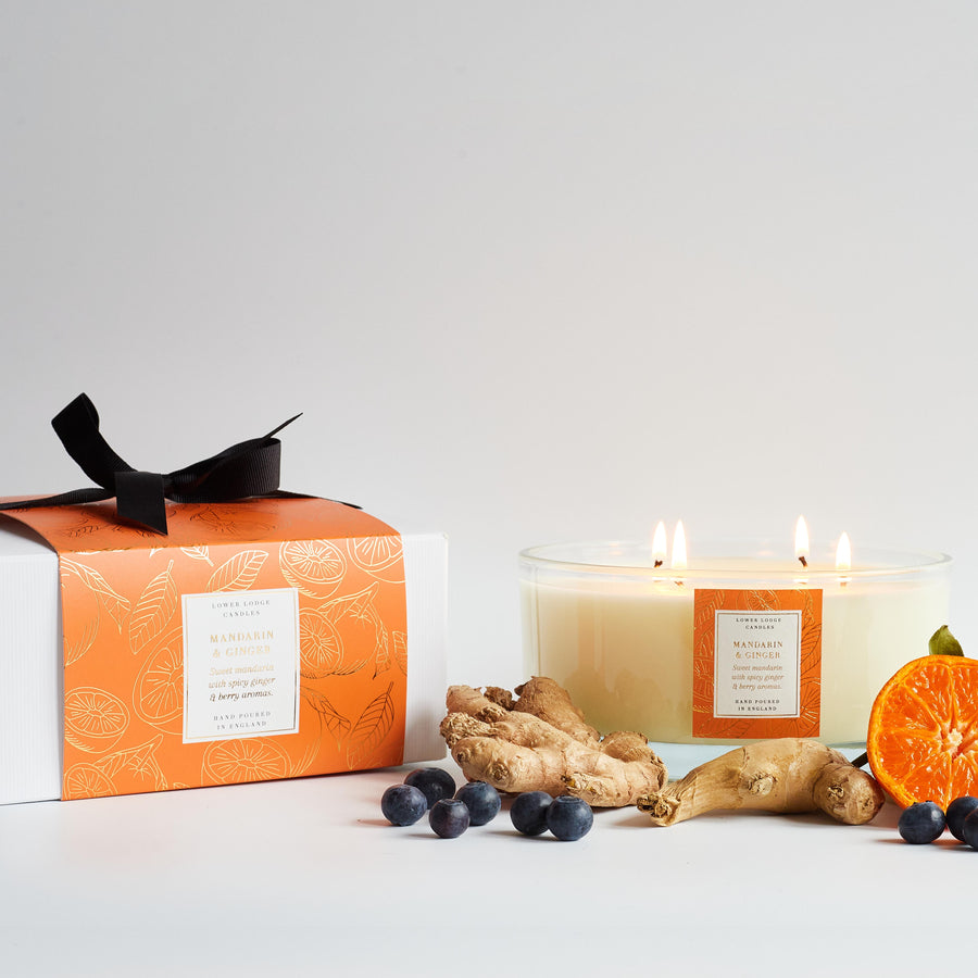 Mandarin & Ginger 740g Luxury Scented Candle - Luxury Candle - Lower Lodge Candles