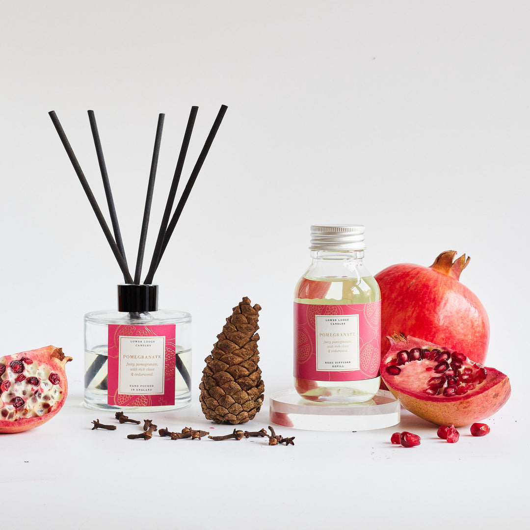 Pomegranate Scented Reed Diffuser Refill - Reed Diffuser - Lower Lodge Candles