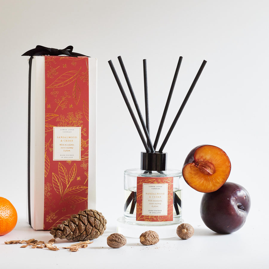 Sandalwood & Cedar Scented Reed Diffuser - Reed Diffuser - Lower Lodge Candles