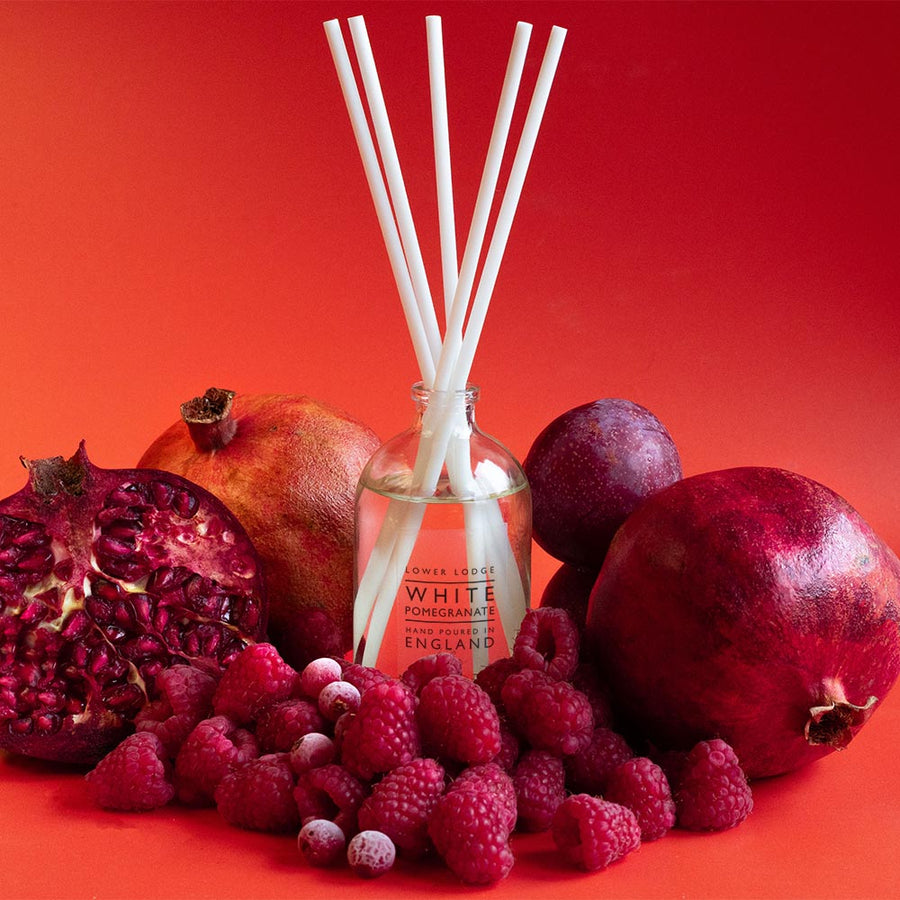 White Pomegranate Scented Reed Diffuser - Essentials - Lower Lodge Candles