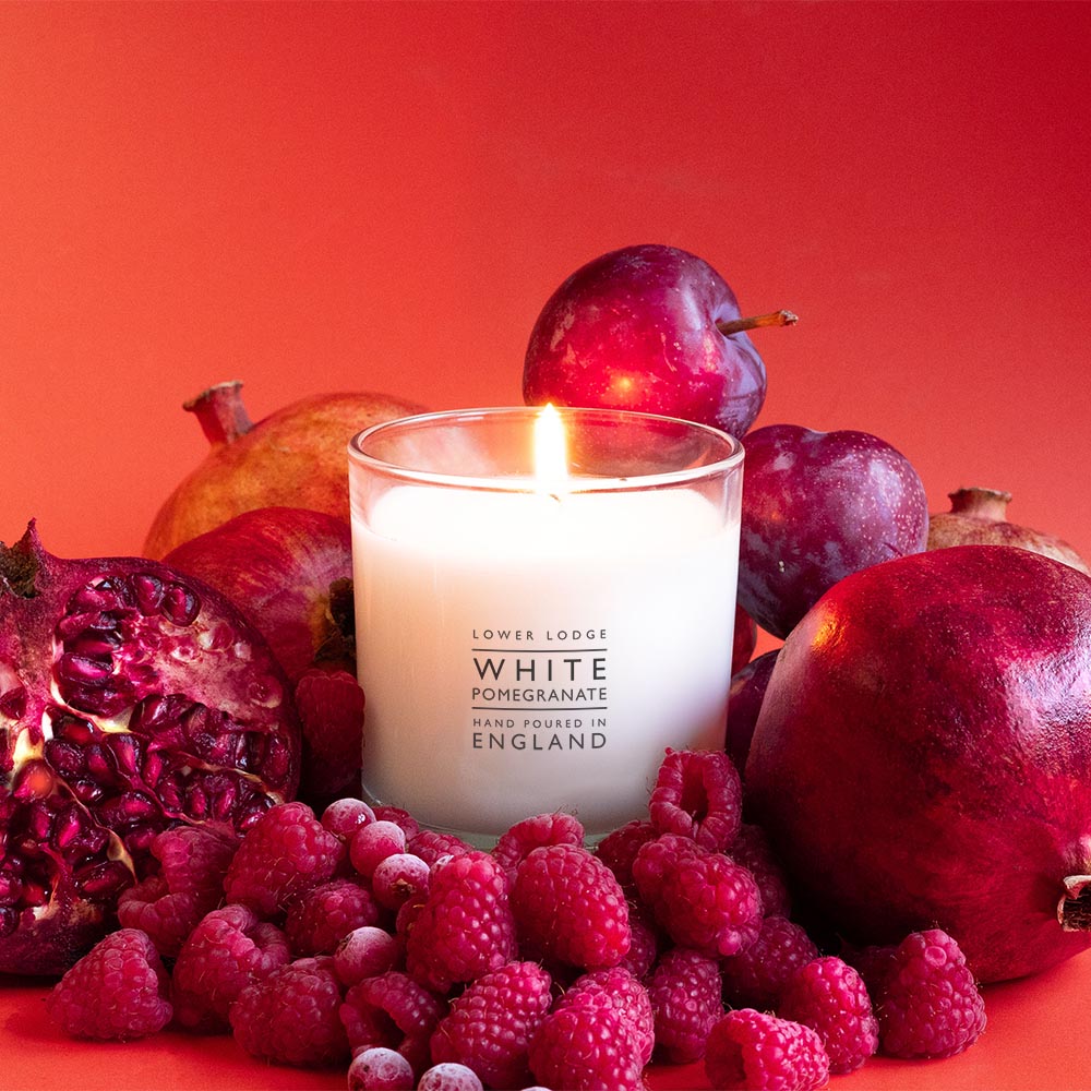 White Pomegranate Home Scented Candle - Essentials - Lower Lodge Candles