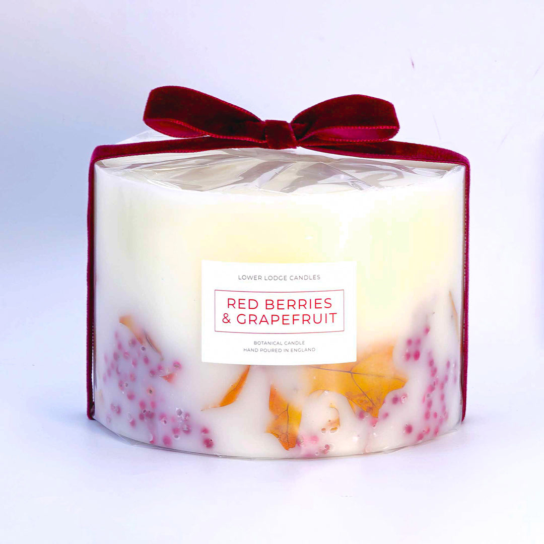 Red Berries and Grapefruit Large Scented Botanical Candle - Botanical Candle - Lower Lodge Candles