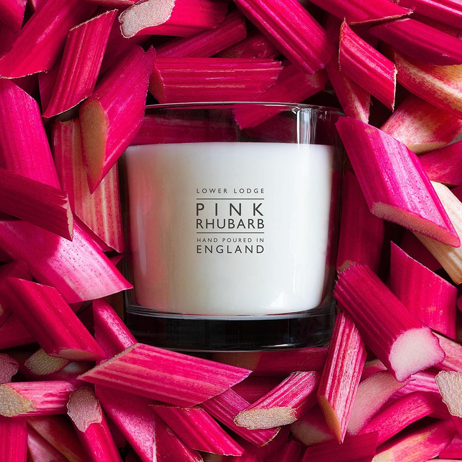 Pink Rhubarb Deluxe Scented Candle