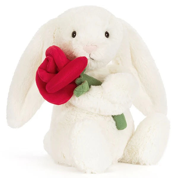 Jellycat Cream Bunny with rose