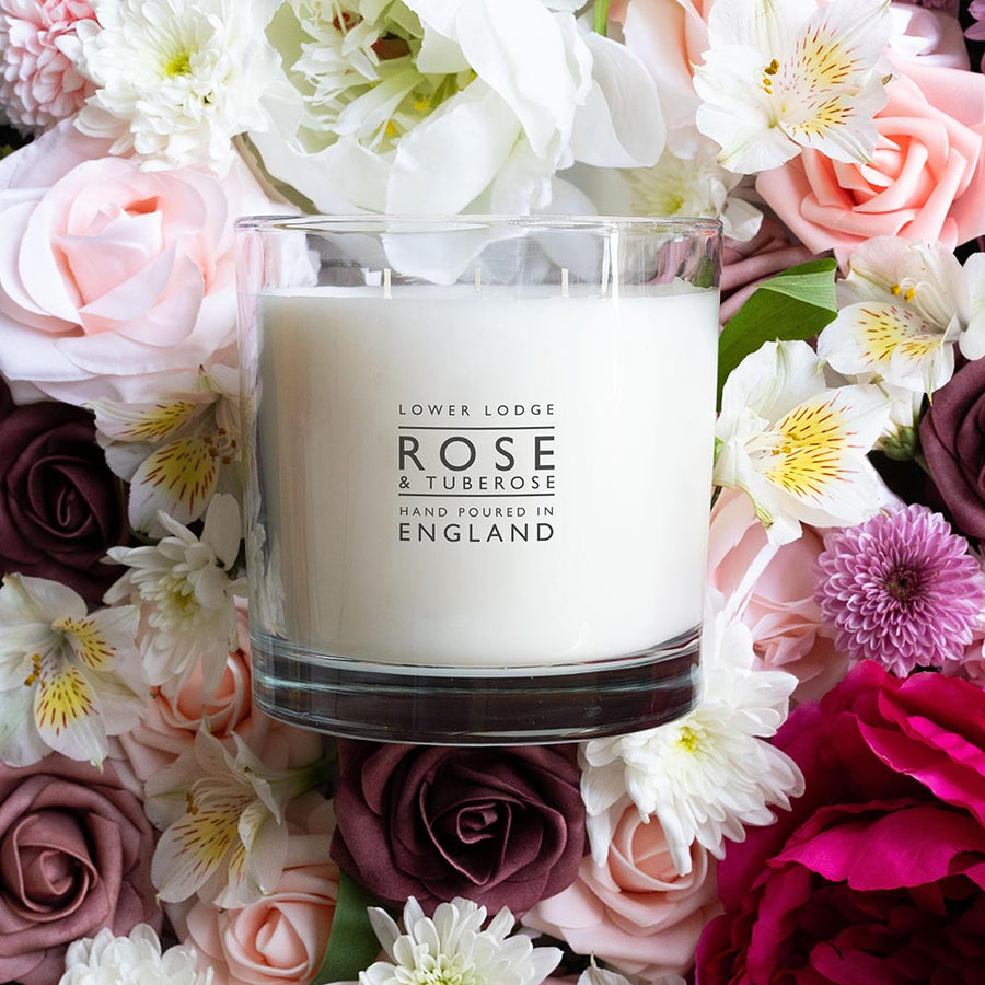Rose & Tuberose Deluxe Scented Candle