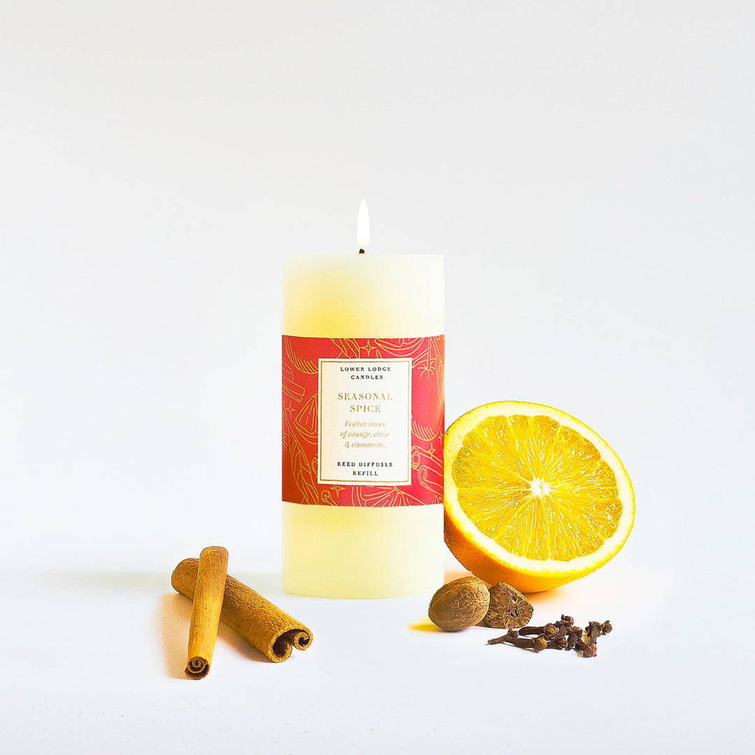 Seasonal Spice Scented Pillar Candle