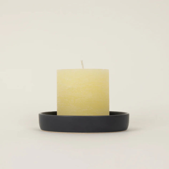 Charcoal Candle Plate Small