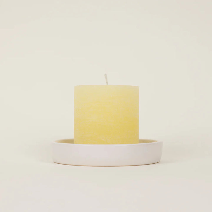 White Candle Plate Small