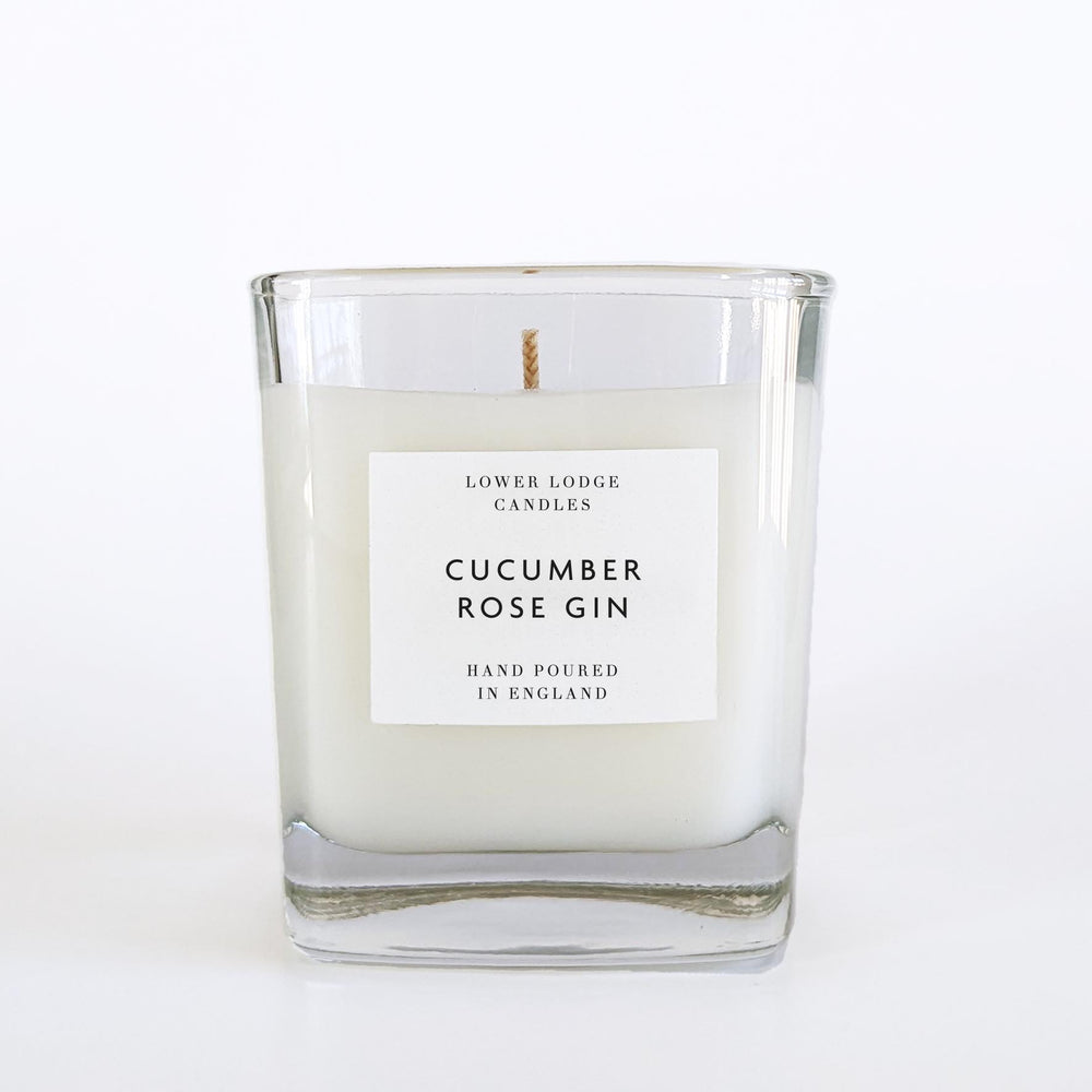 Cucumber rose gin home scented candle - lower lodge candles