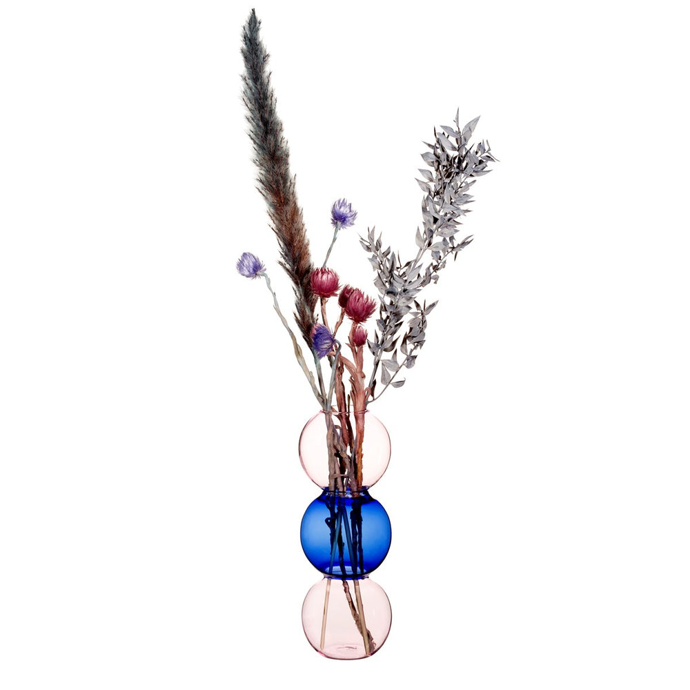 Sass & Belle Triple Bubble Vase - Blue & Pink
