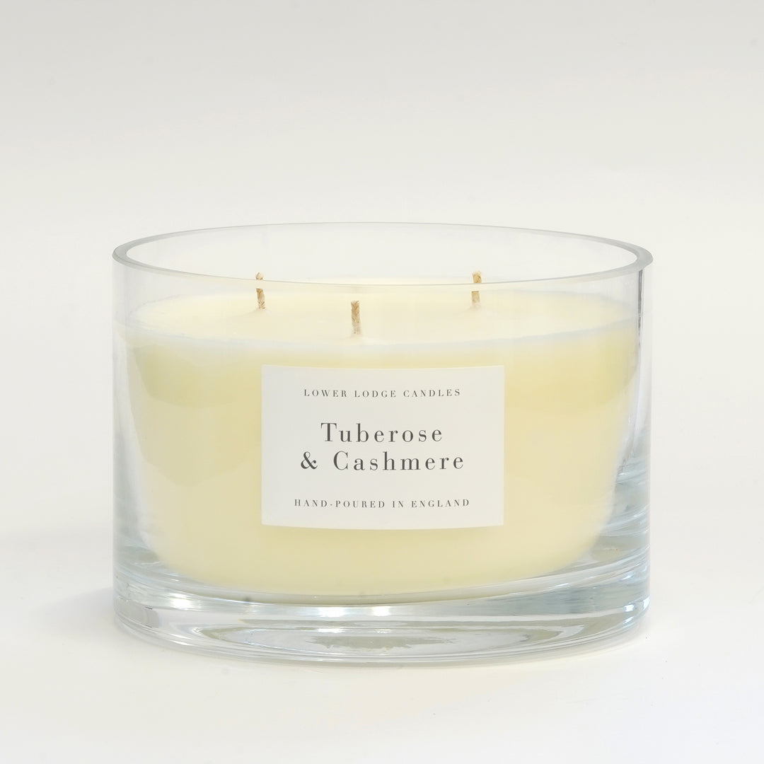 Tuberose and Cashmere Woods Scented 3 Wick Candle