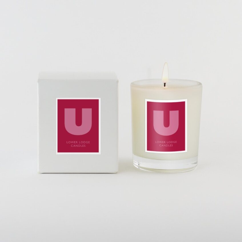 Scented Christmas Alphabet Candle- 'U' - Votive - Lower Lodge Candles