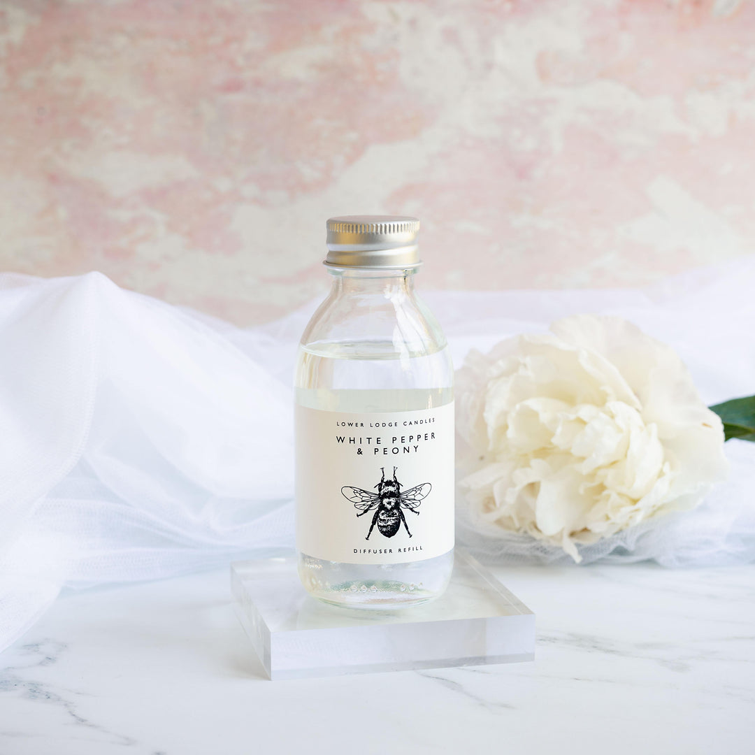 White Pepper and Peony Scented Reed Diffuser Refill