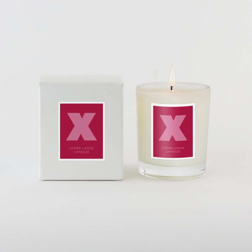 Scented Christmas Alphabet Candle - 'X' - Votive - Lower Lodge Candles