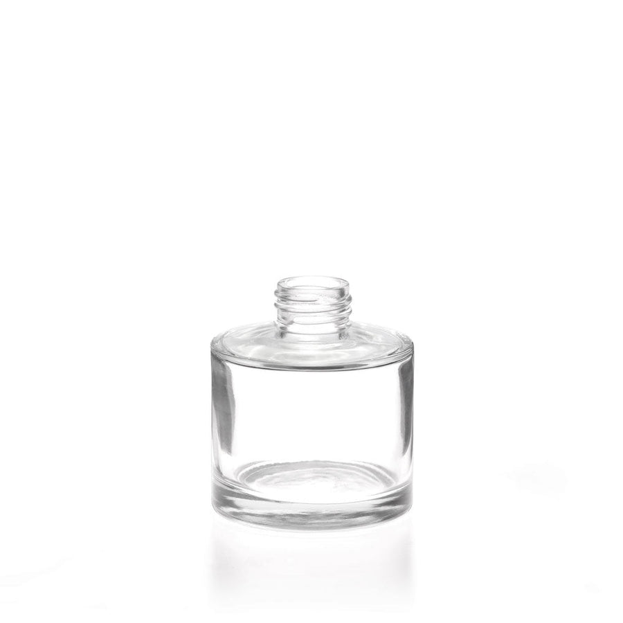 Custom - 100ml Clear Glass Round Diffuser Bottle - Caps - Candle Lids - ColouredBottles