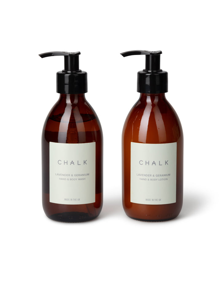 Chalk Lavender & Geranium Hand and Body Wash and Body Lotion