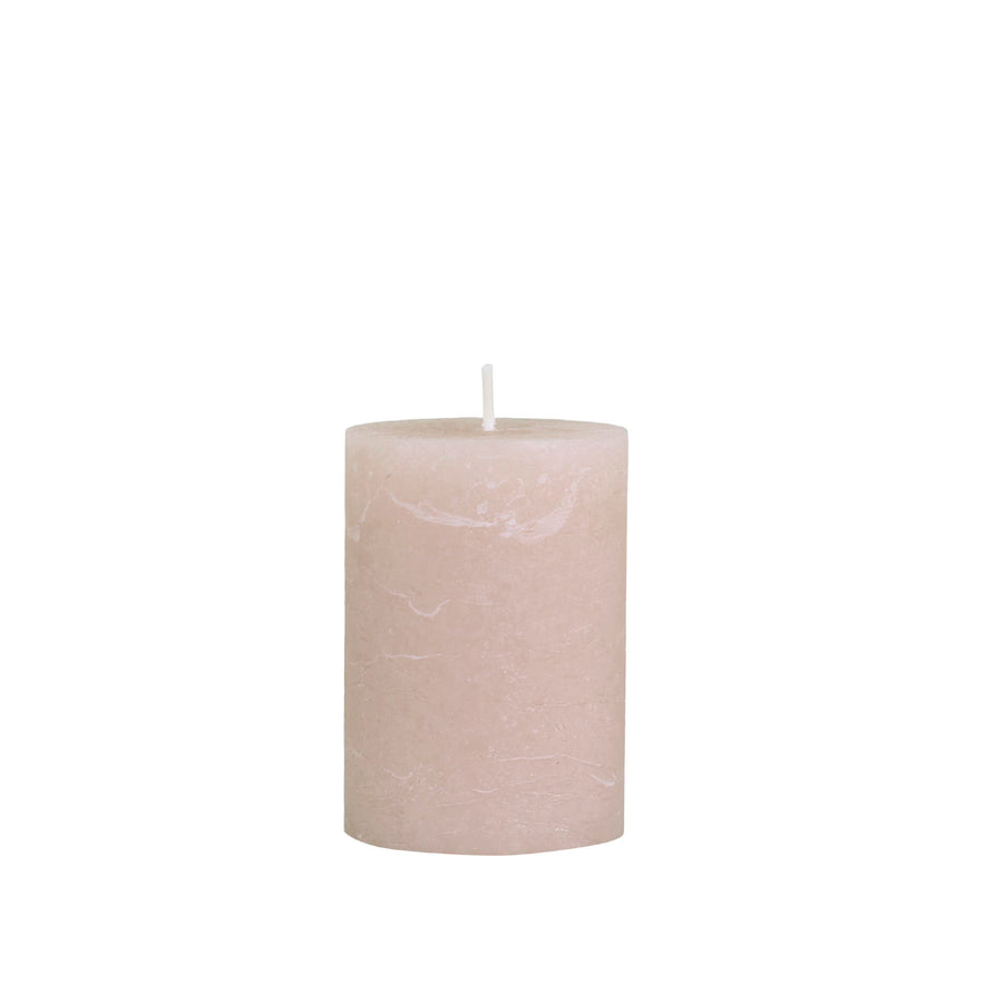 small dusty pink luxury pillar candle