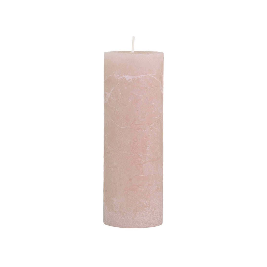 Large Dusky Pink Rustic Pillar Candle - 80 Hours - Pillar Candle - Lower Lodge Candles