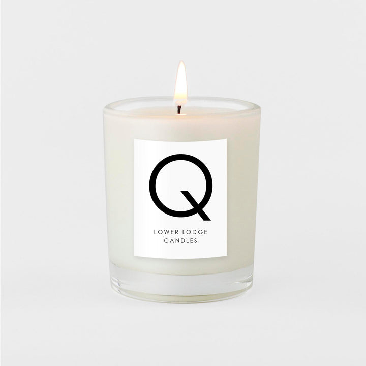 Q alphabet scented candle