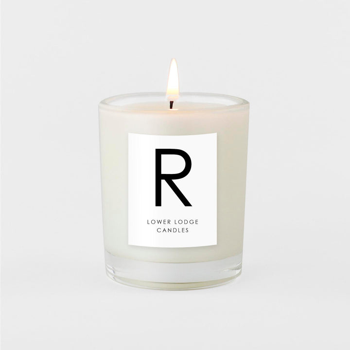 R alphabet scented candle