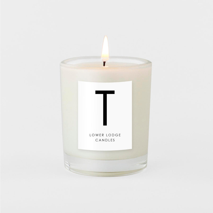 T alphabet scented candle