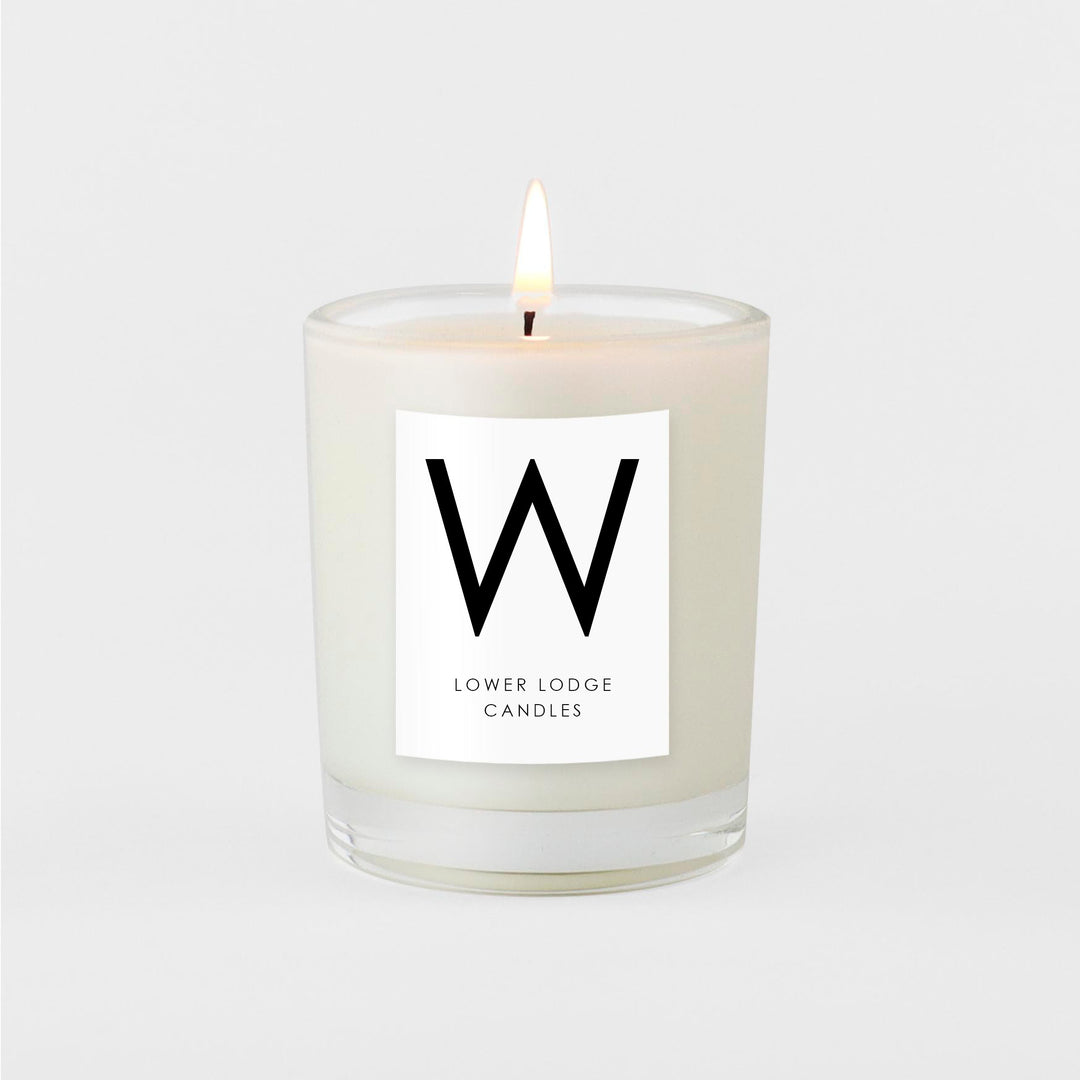 W alphabet scented candle 