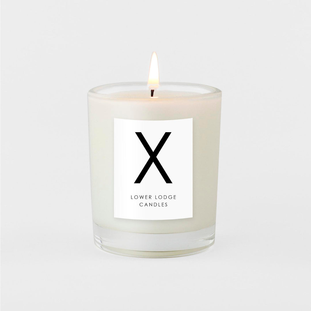 X alphabet scented candle 