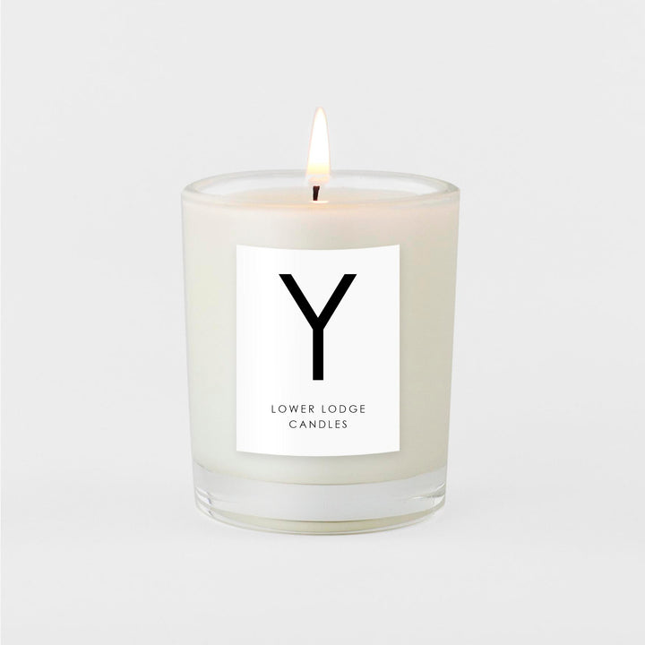 Y alphabet scented candle 