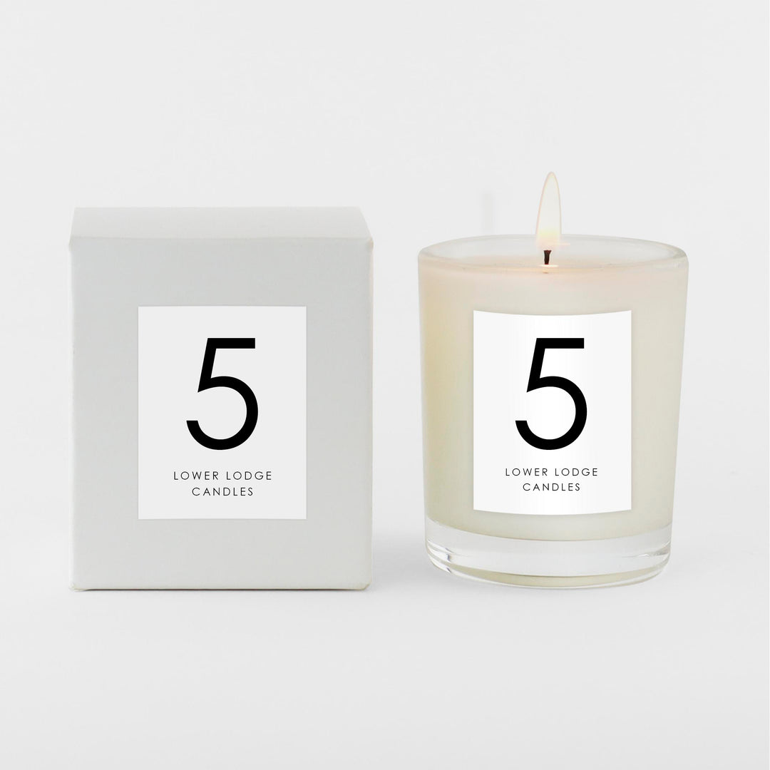 Scented Number Candles - 5 - Votive - Lower Lodge Candles