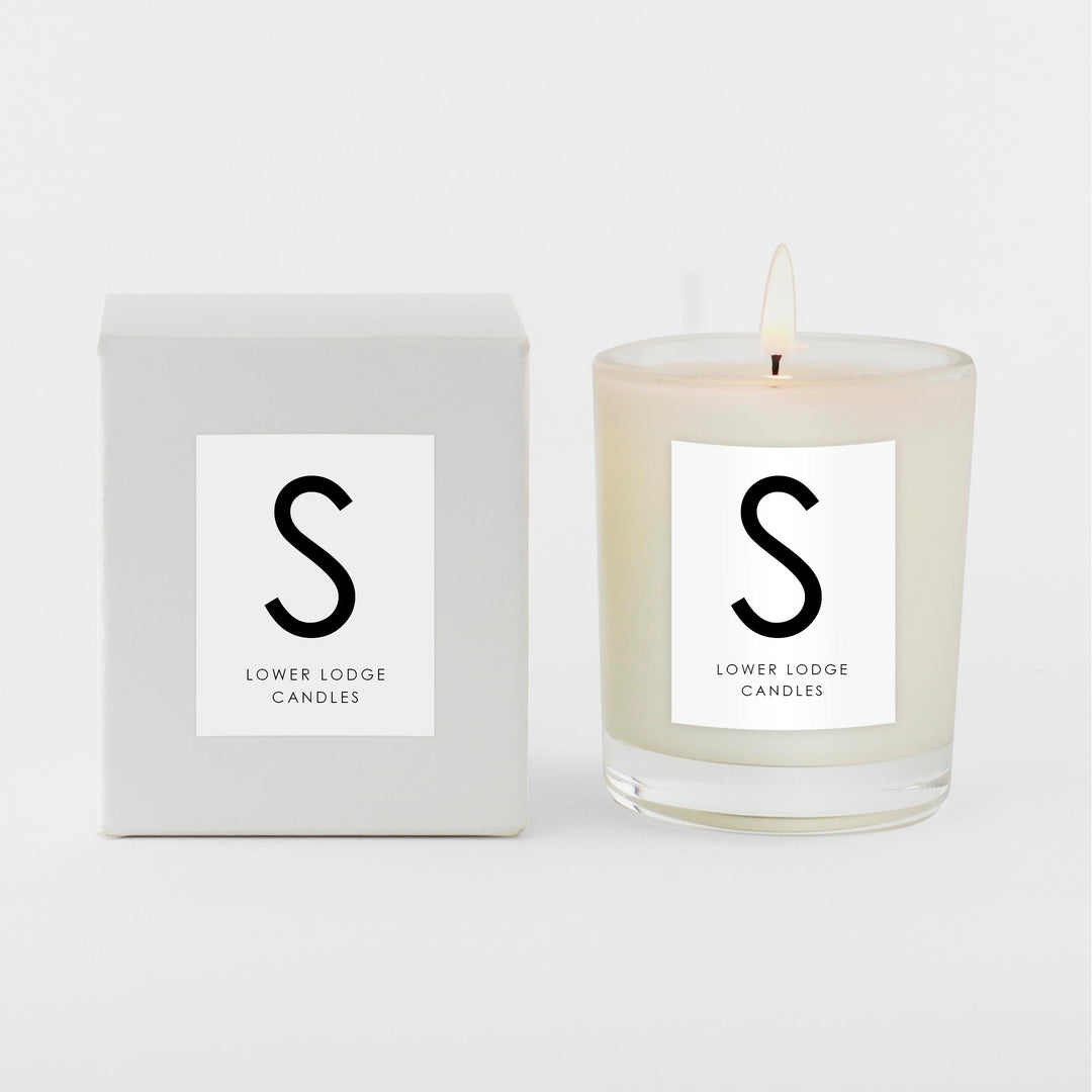 S initial scented candle