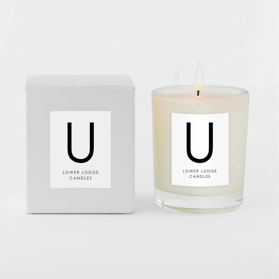 Scented Alphabet Candle - 'U' - Votive - Lower Lodge Candles