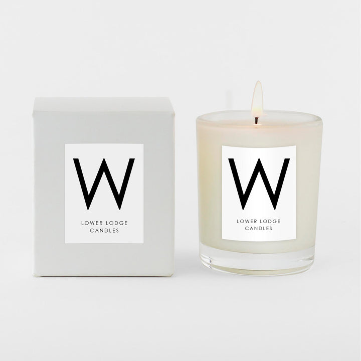 W initial scented candle 