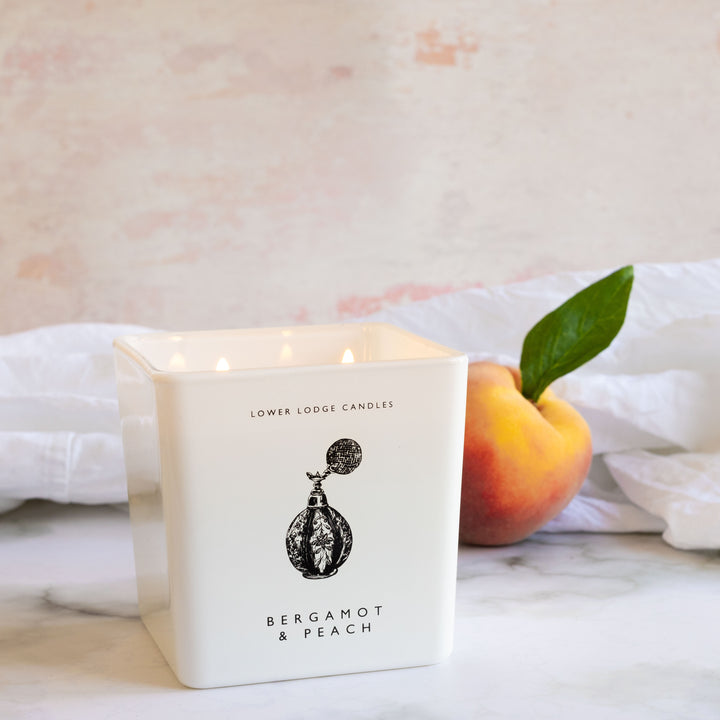 Hers Bergamot & Peach Scented Deluxe Candle