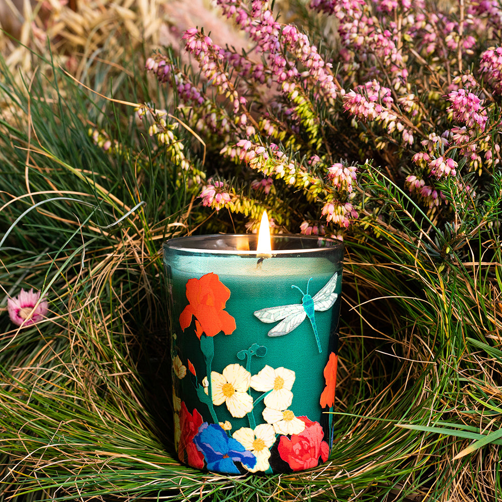 Nature's Gift - Pink Pepper Flowers - Scented Candle - Inclusion Pillar -  Stoneglow Candles
