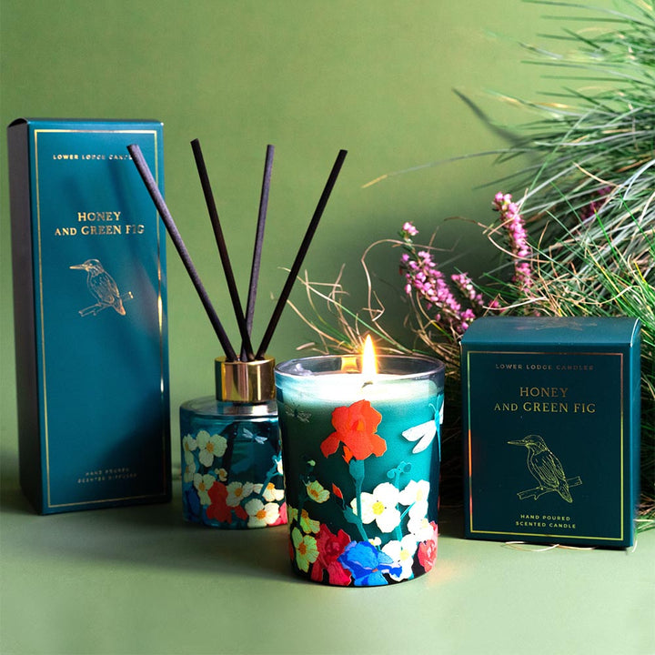 Honey & Green Fig Scented Candle and Reed Diffuser