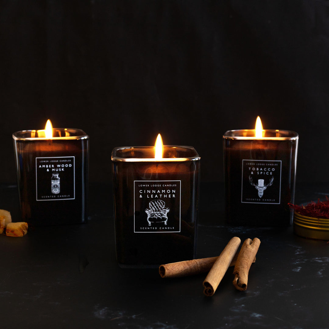 Cinnamon & Leather Home Scented Candle - Home Candle - Lower Lodge Candles