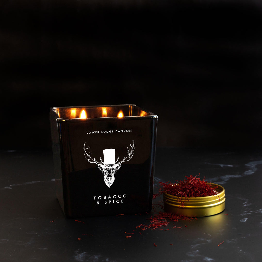 Tobacco & Spice Deluxe Scented Candle - Deluxe Candle - Lower Lodge Candles