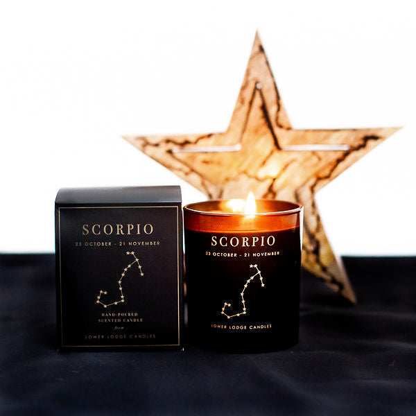 Scorpio Zodiac Candle and Gift Box from Lower Lodge Candles. 