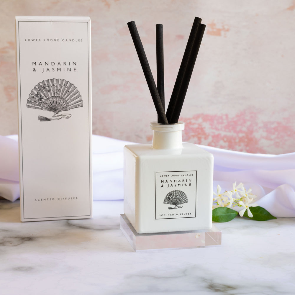 Mandarin & Jasmine Scented Reed Diffuser - Reed Diffuser - Lower Lodge Candles