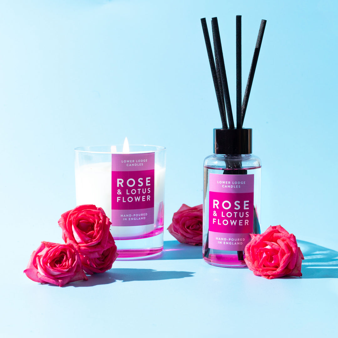 Colour Pop! Rose & Lotus Flower Scented Reed Diffuser and Candle