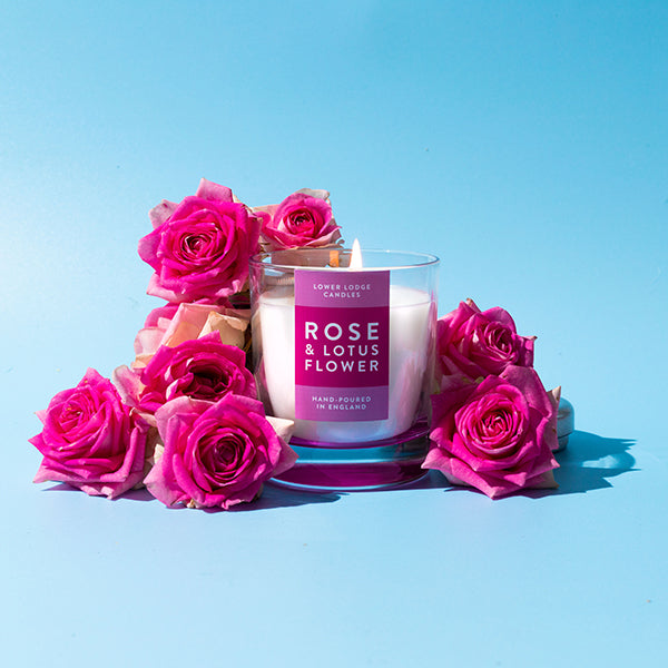 Rose & Lotus Flower Home Scented Candle - Home Cande - Lower Lodge Candles