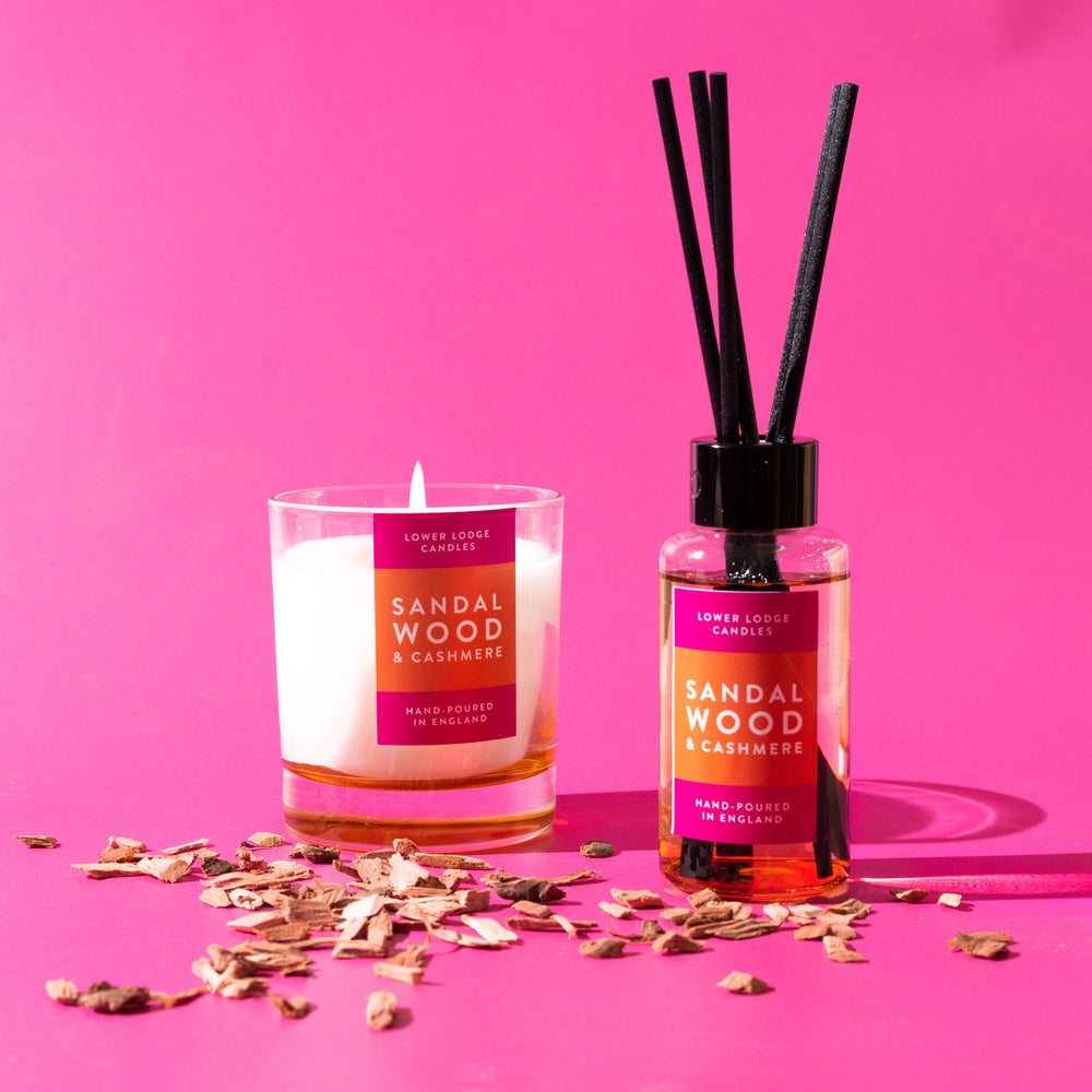 Colour Pop! Sandalwood & Cashmere Scented Reed Diffuser and Candle