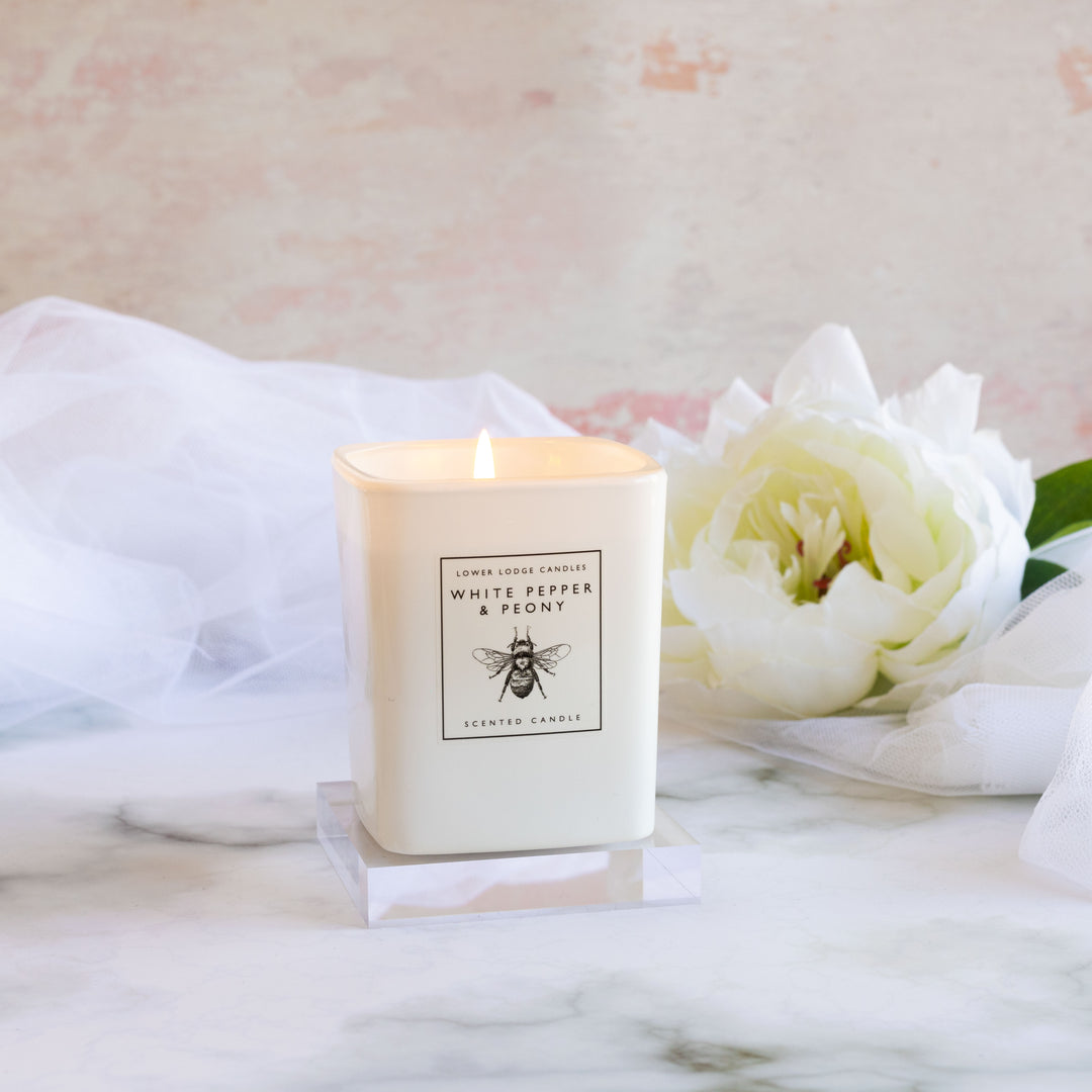 White Pepper & Peony Home Scented Candle