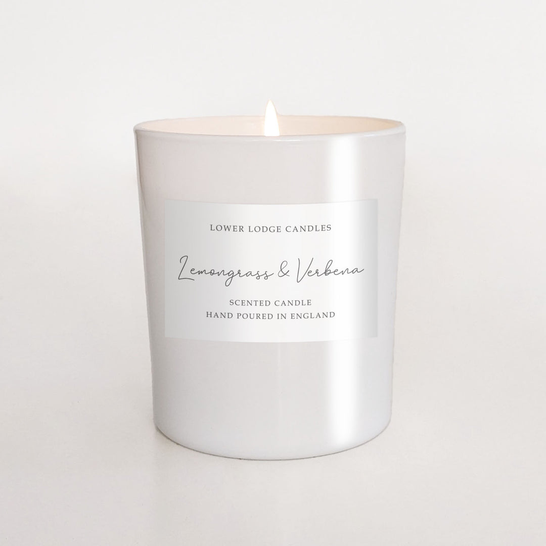 Lemongrass & Verbena 200g White Scented Candle