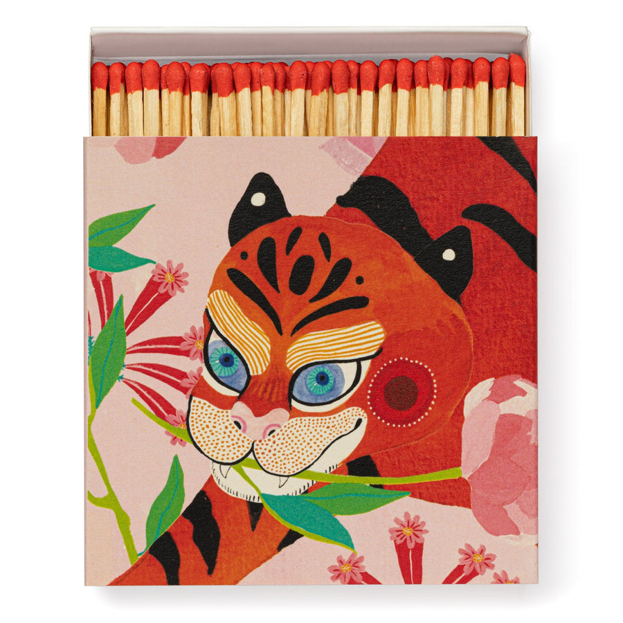 Archivist Tiger with Peony Matches Box - Matches - Lower Lodge Candles