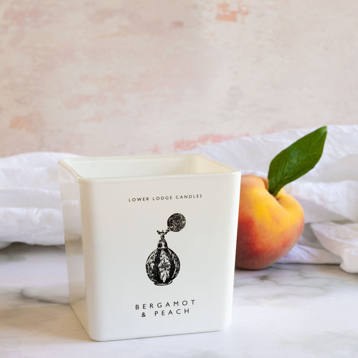 Bergamot & Peach Deluxe Scented Candle - Deluxe Candle - Lower Lodge Candles