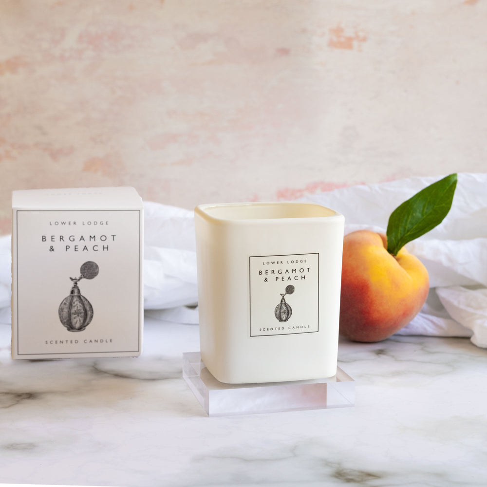 Bergamot & Peach Home Scented Candle - Home Candle - Lower Lodge Candles